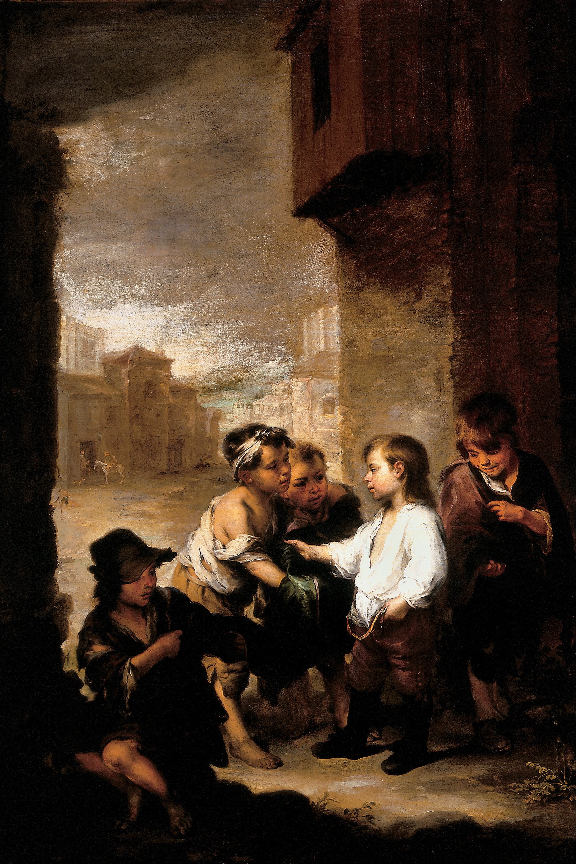 Saint Thomas de Villanueva partageant ses vêtements entre des garçons mendiants - Bartolomé Esteban Murillo