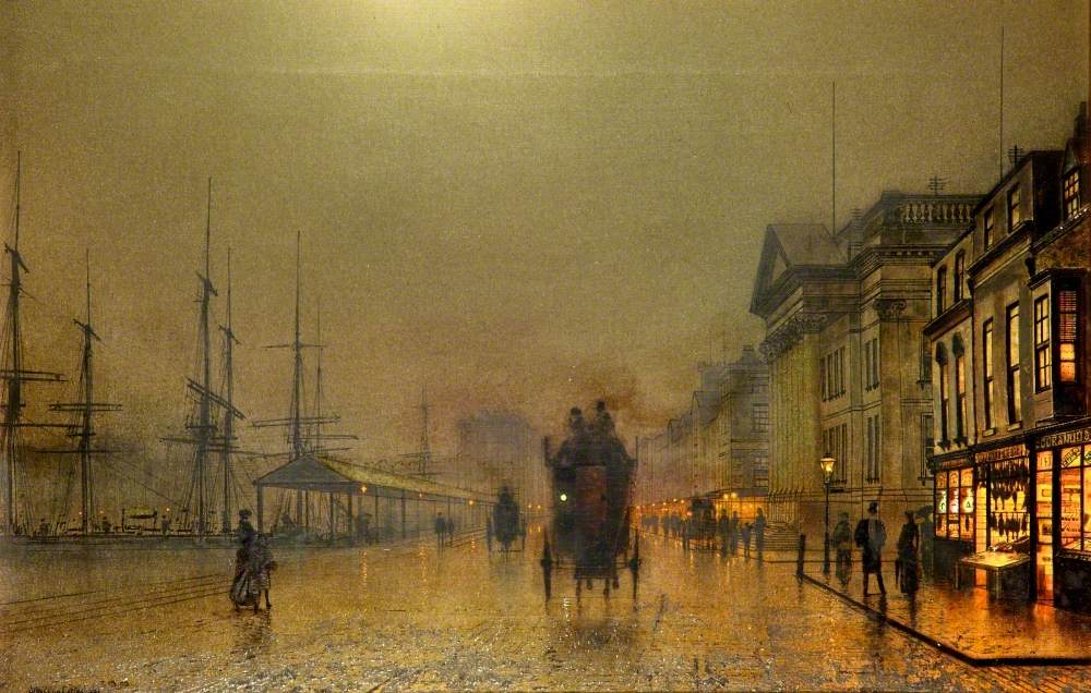 Les quais de Liverpool de nuit - John Atkinson Grimshaw
