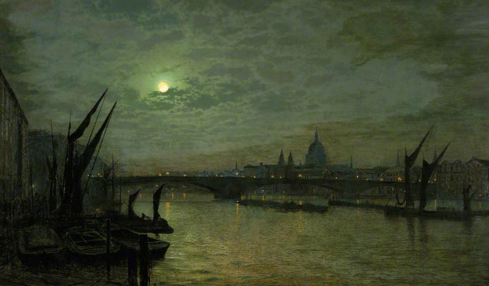 La Tamise au clair de lune avec le pont de Southwark, Londres - John Atkinson Grimshaw