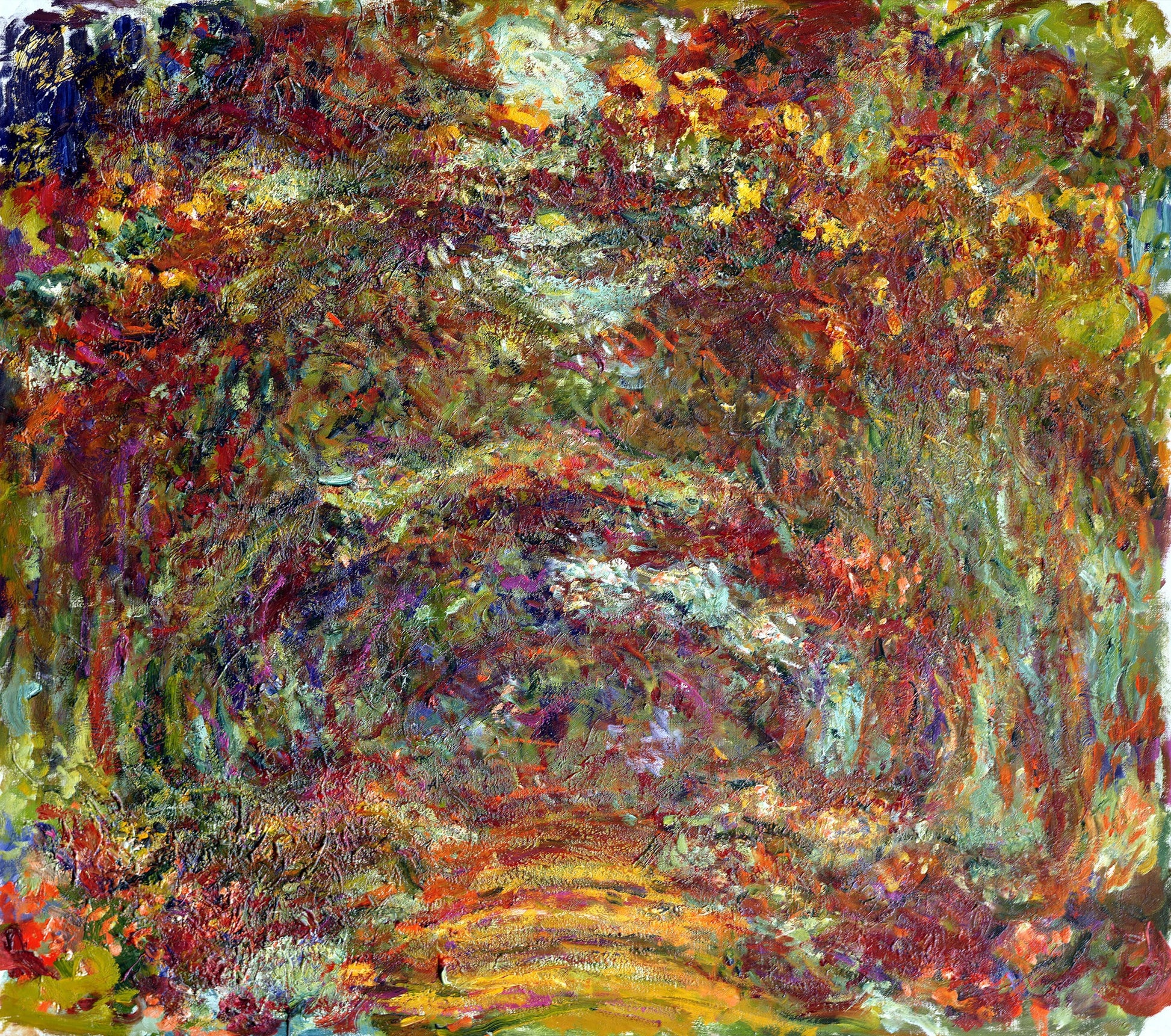 Reproduction du tableau « L'Allée de rosiers, Giverny - Claude Monet » par Alpha Reproduction en peinture à l’huile