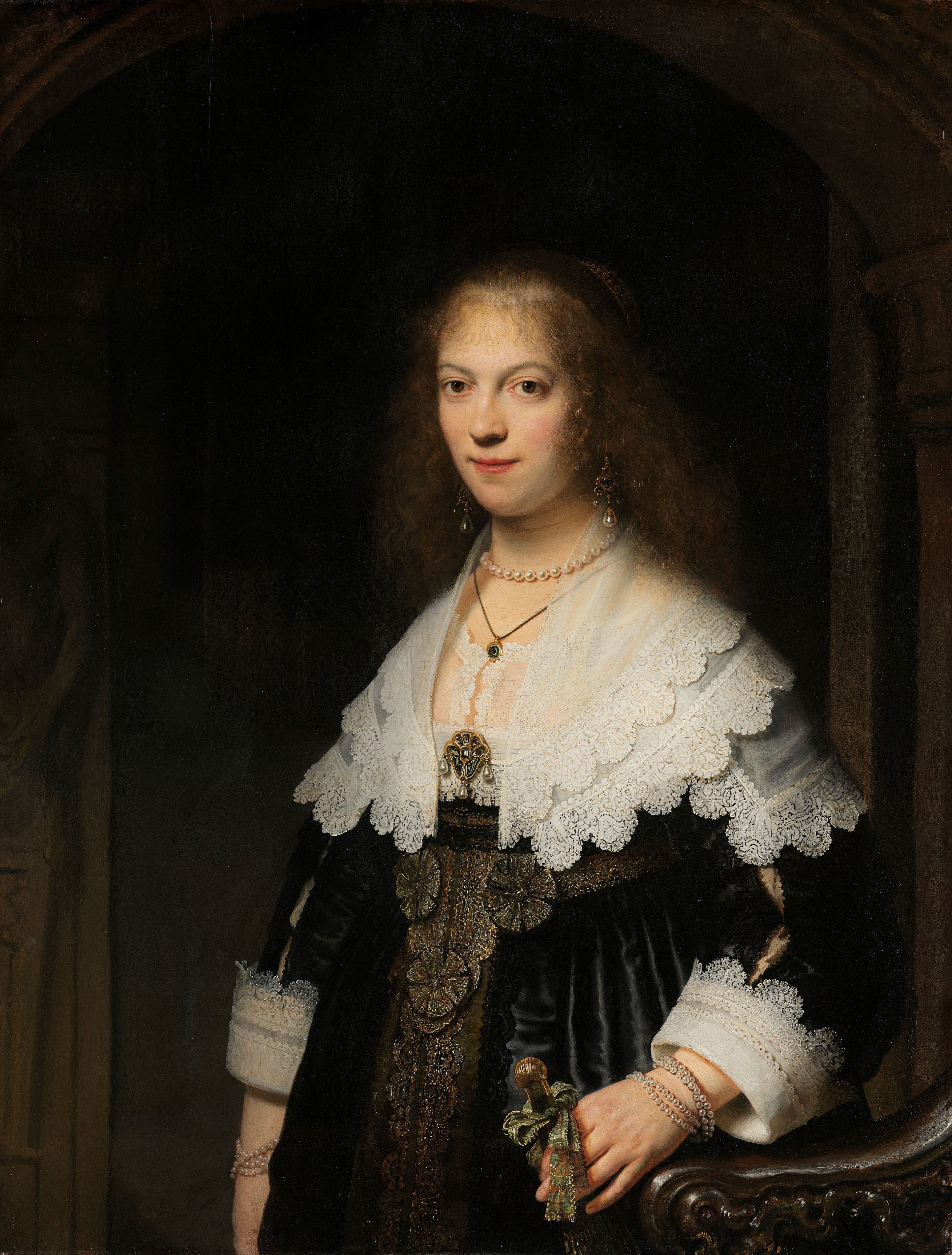 Reproduction du tableau « Portrait de Maria Trip - Rembrandt » par Alpha Reproduction en peinture à l’huile