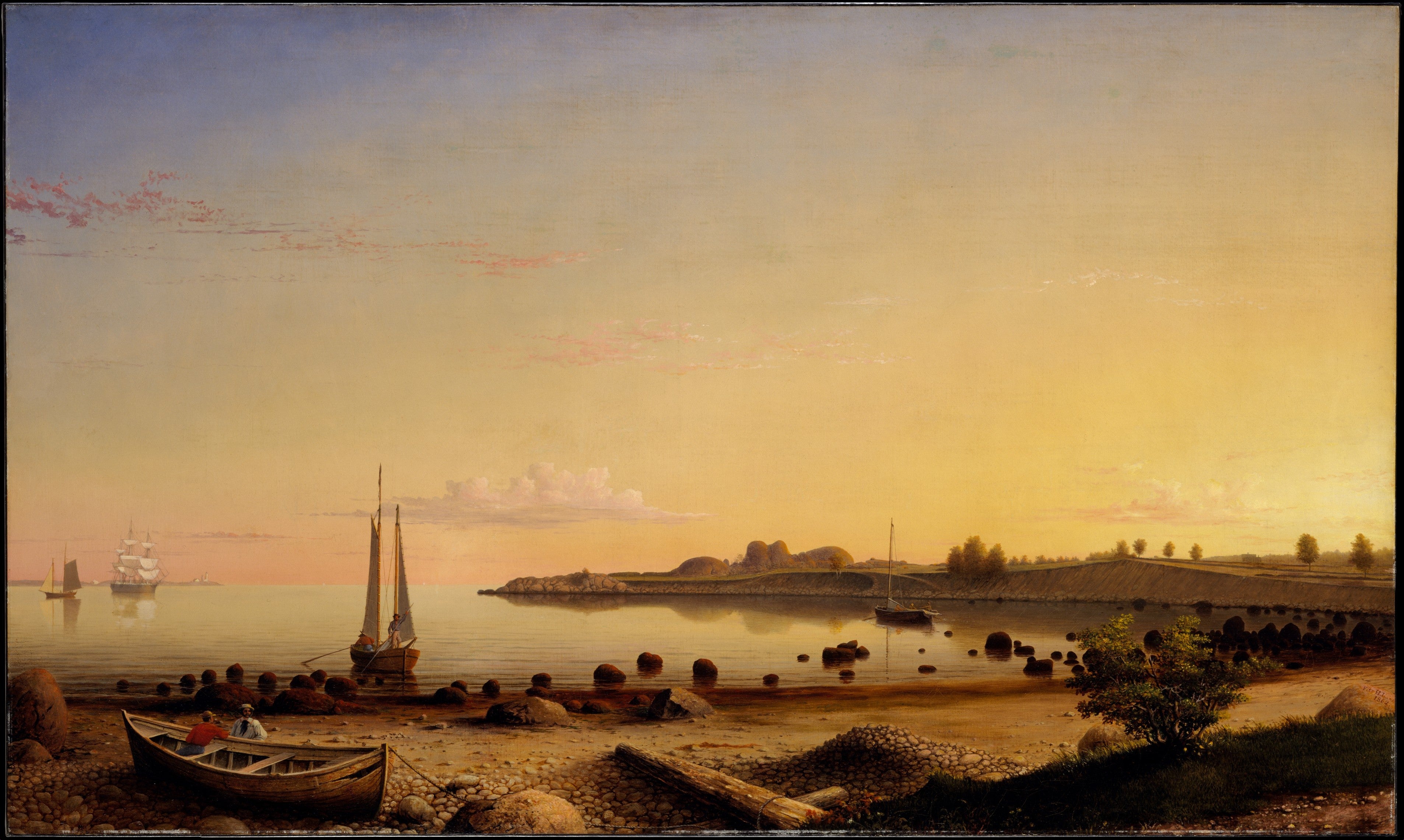 Stage Fort à travers le port de Gloucester - Fitz Henry Lane