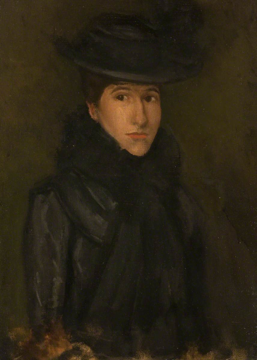 Reproduction du tableau « Le Chapeau Noir - Mademoiselle Rosalind Birnie Philip ; 1900-1902 - James Abbott McNeill Whistler » par Alpha Reproduction en peinture à l’huile