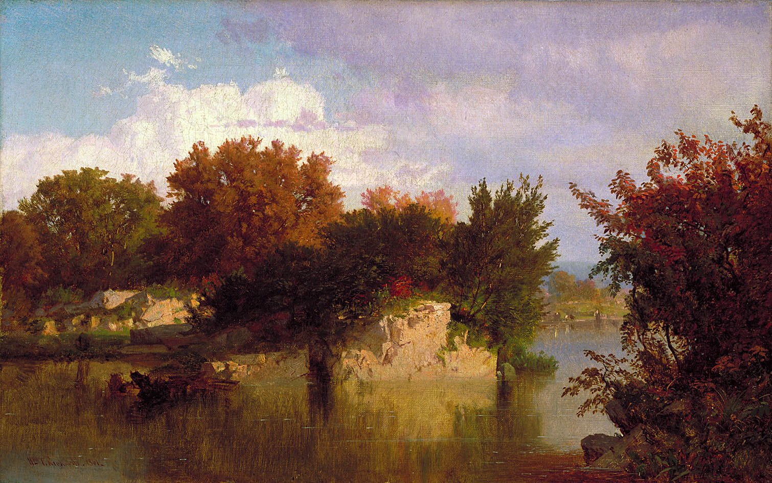 Arbres le long du ruisseau en automne - William Trost Richards