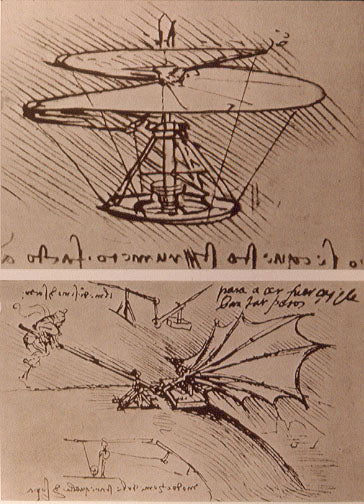 Plans de machines volantes de Léonard de Vinci