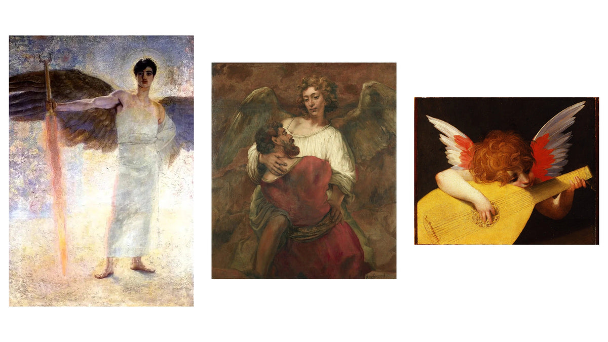 Le Gardien du paradis, Jacob et l’ange et un angelot musicien — 50 représentations d’anges