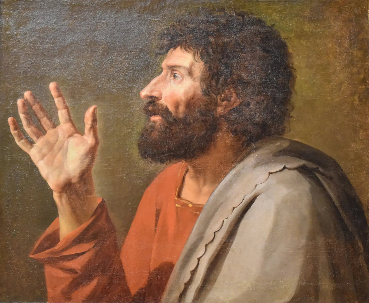 Première idée pour le vieil Horace de "Serment des Horaces" - Jacques-Louis David image 1 tableau peint à l’huile sur toile