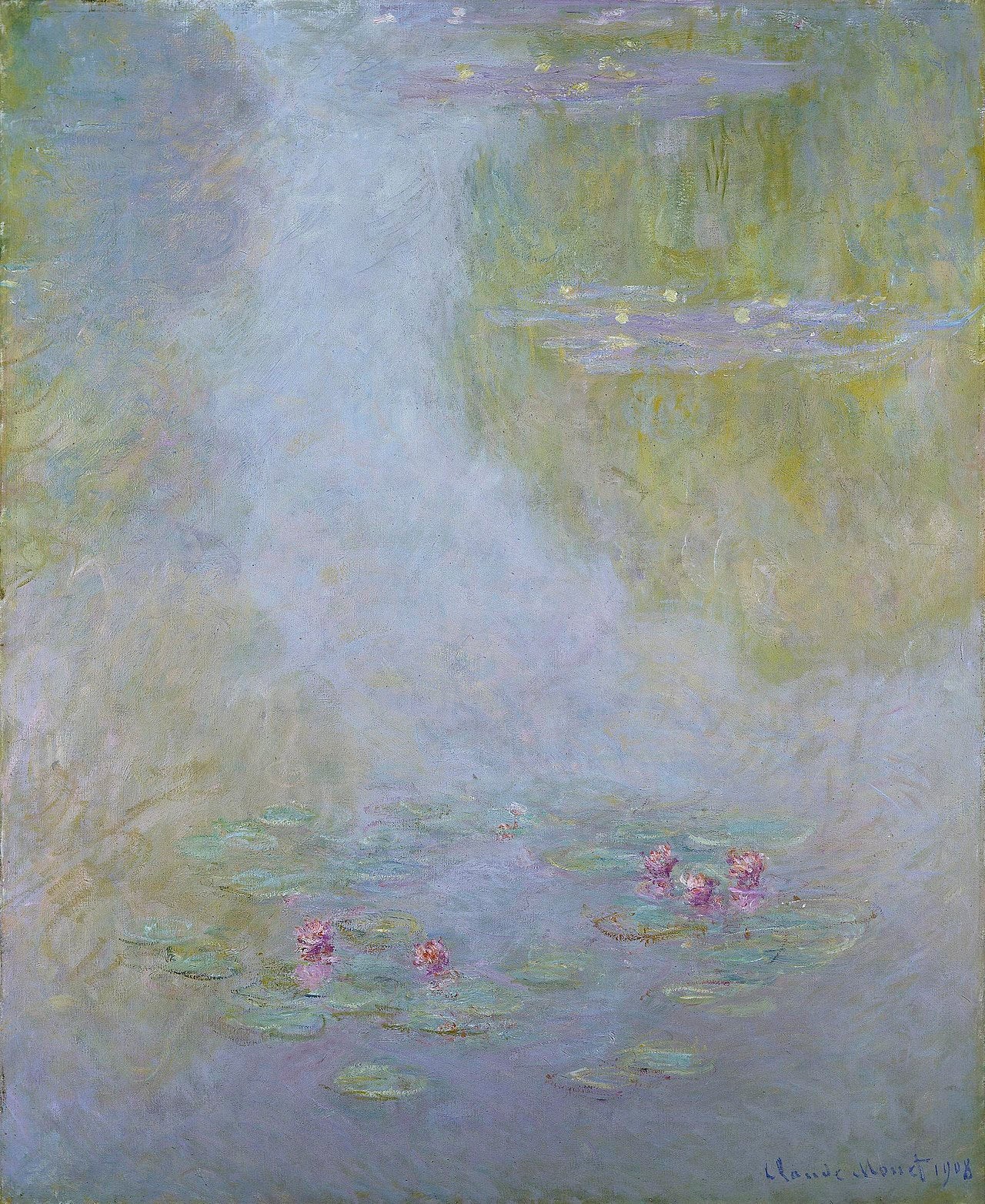 🌫️ 睡蓮 – 反射と静寂、クロード・モネ、1908年
