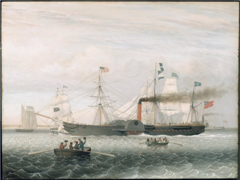 Le Britannia entrant dans le port de Boston - Fitz Henry Lane