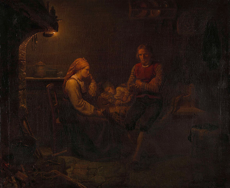 L’Enfant malade - Adolph Tidemand
