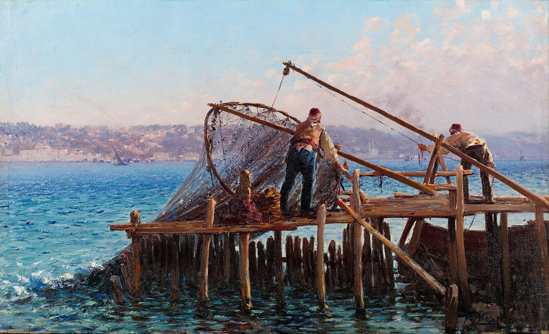 Pêcheurs ramenant leurs prises - Fausto Zonaro