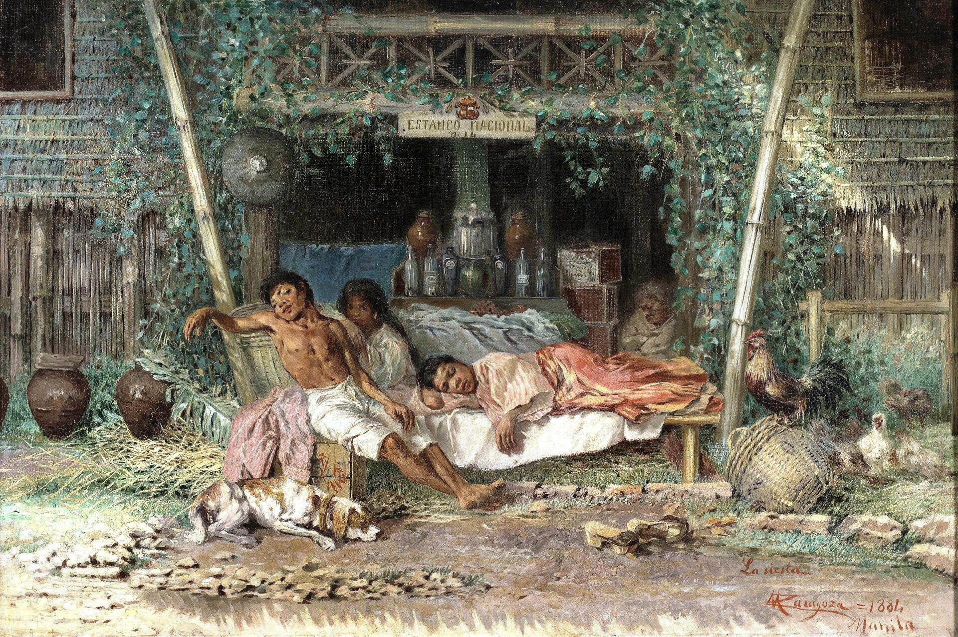 La Sieste — Miguel Zaragoza, 1884, Huile sur toile