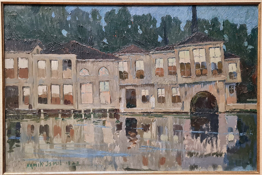 Yalı au clair de lune — Namık İsmail, 1922, huile sur toile