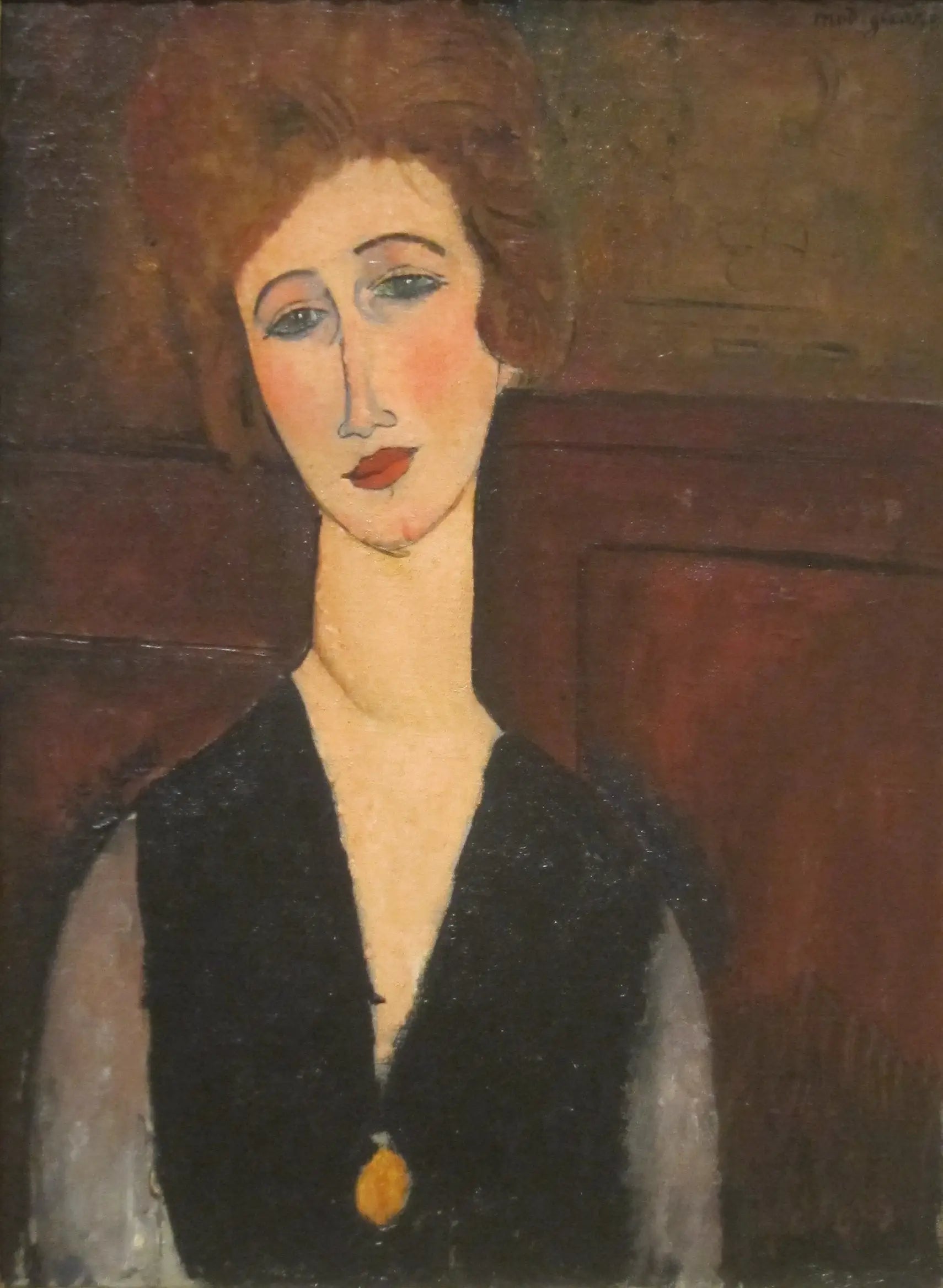 Reproduction du tableau « Portrait d'une femme - Amedeo Modigliani » par Alpha Reproduction en peinture à l’huile