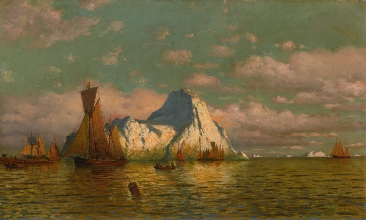 Coucher de soleil sur la mer et la terre - William Bradford