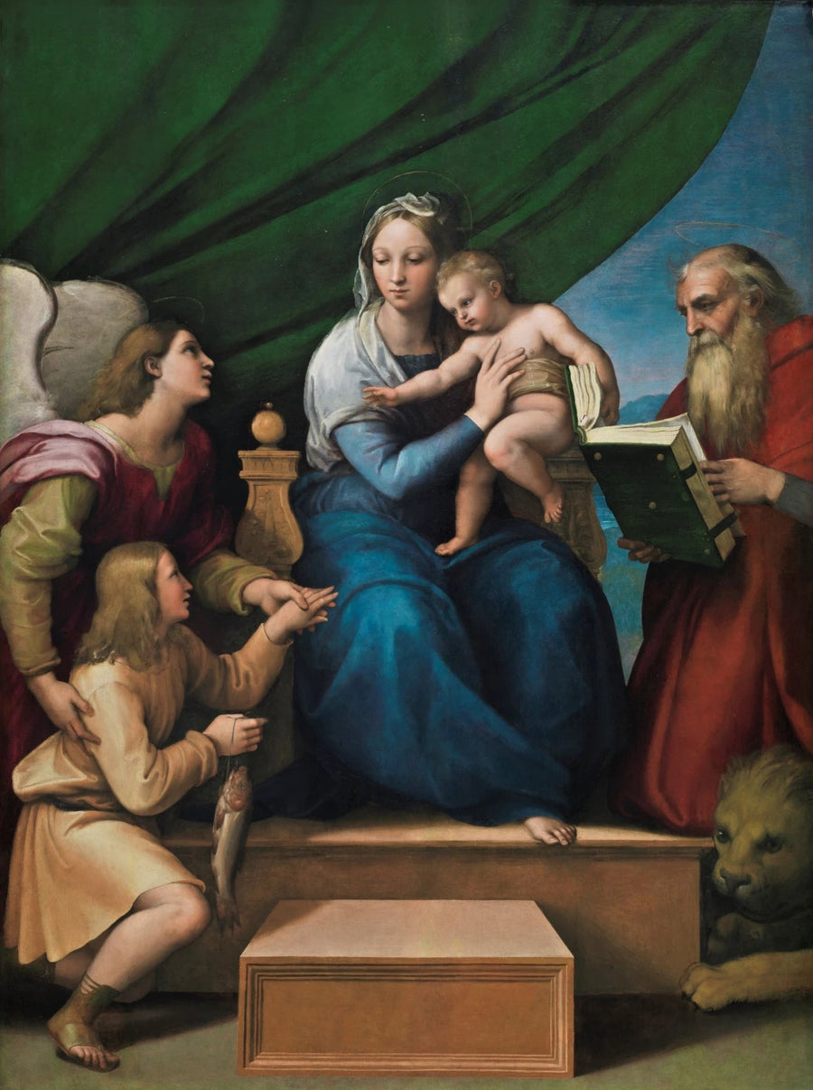 La Sainte Famille avec Raphaël, Tobias et saint Jérôme - Raphaël - Réproduction huile sur toile