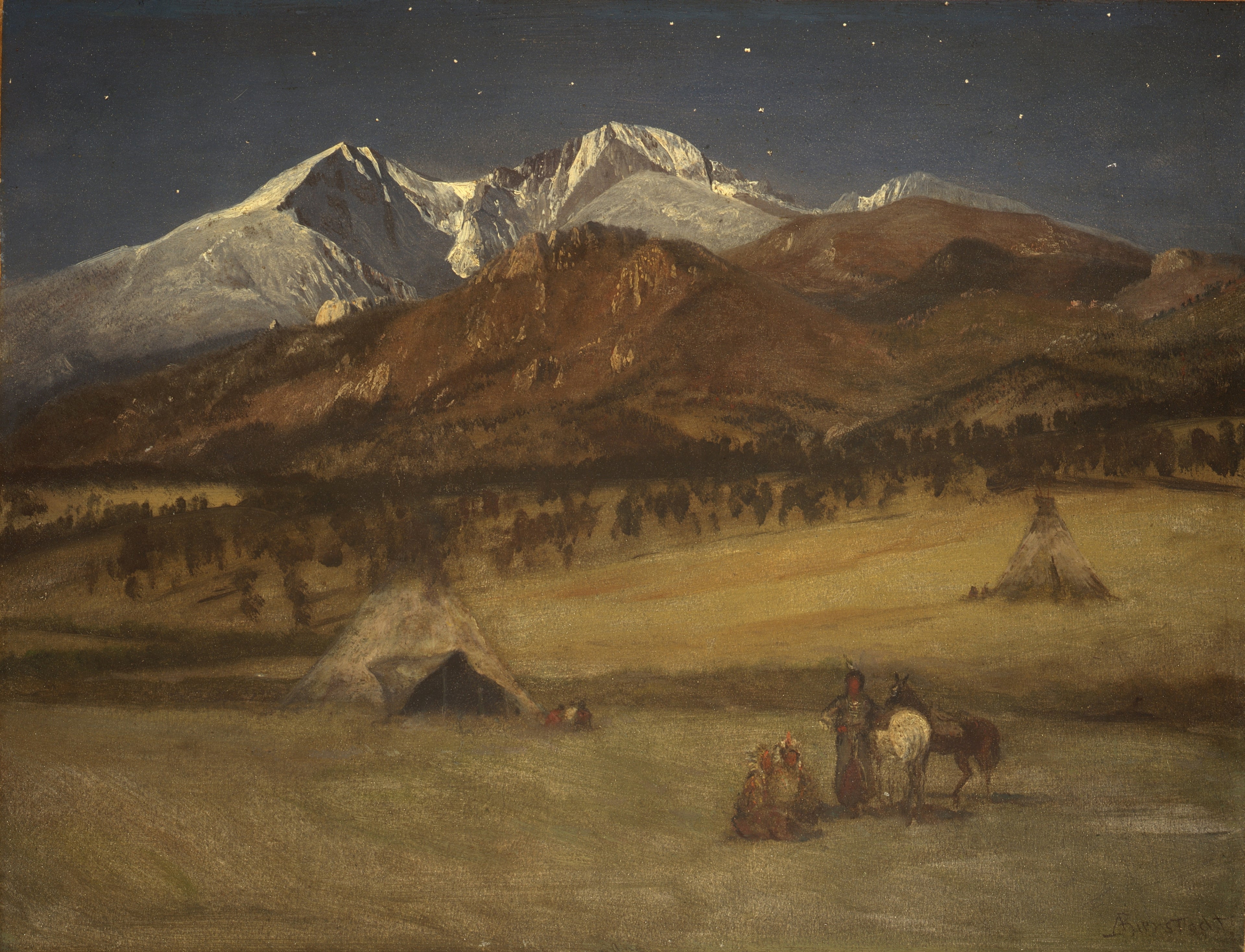 Campement indien - Soirée - Albert Bierstadt