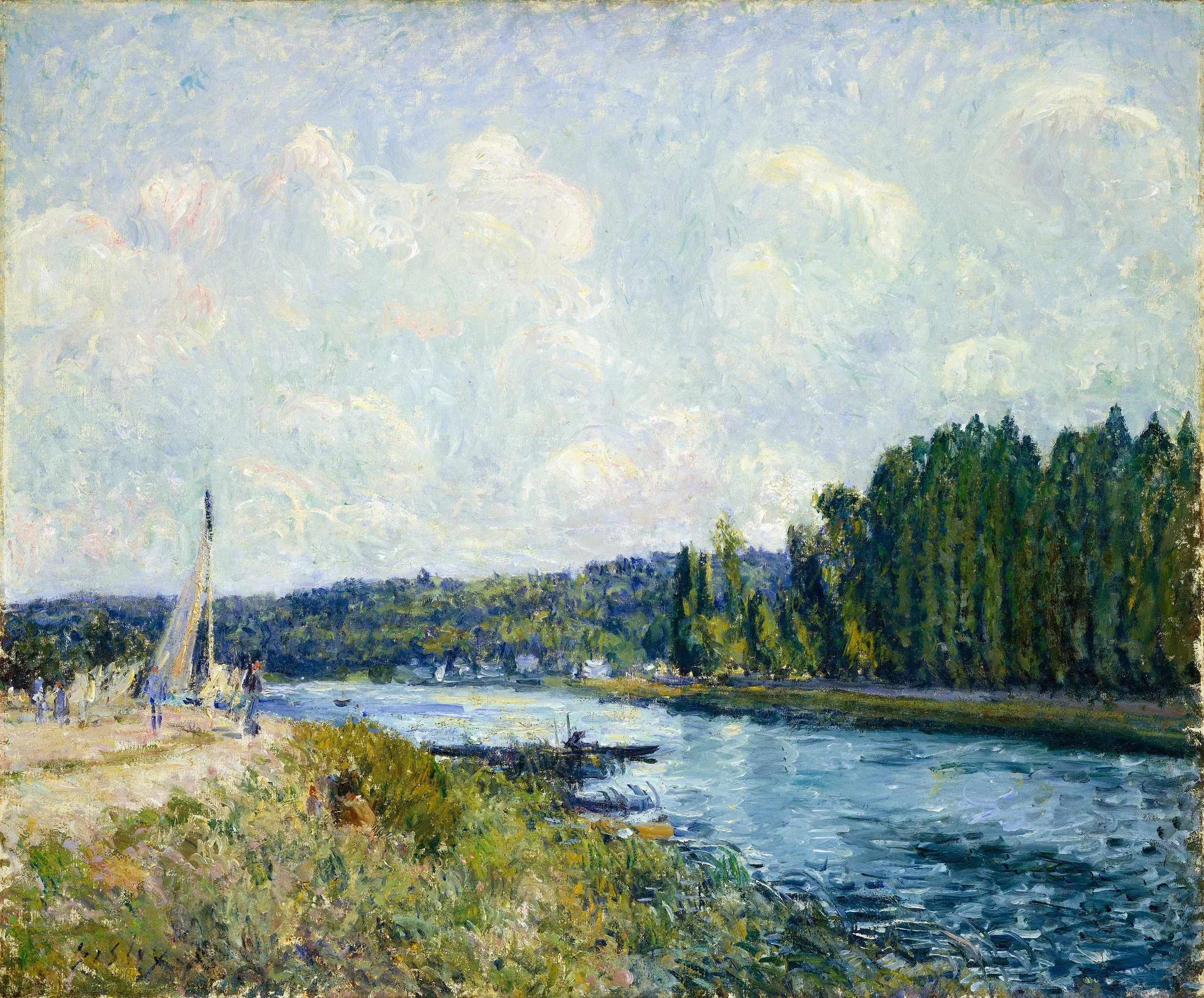 Reproduction du tableau « Les Berges de l'Oise - Alfred Sisley » par Alpha Reproduction en peinture à l’huile