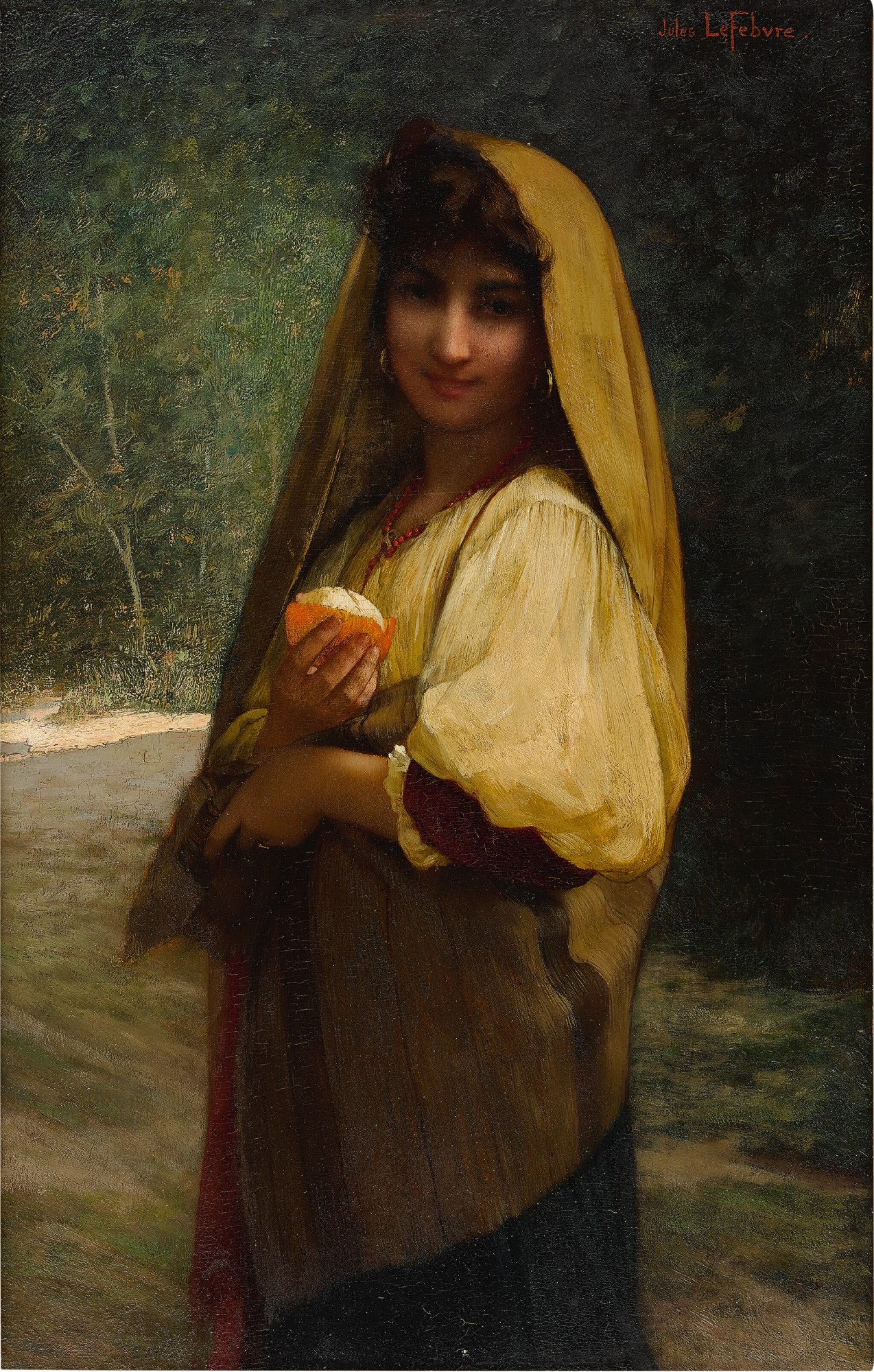 Une fille italienne avec une orange - Jules Lefebvre
