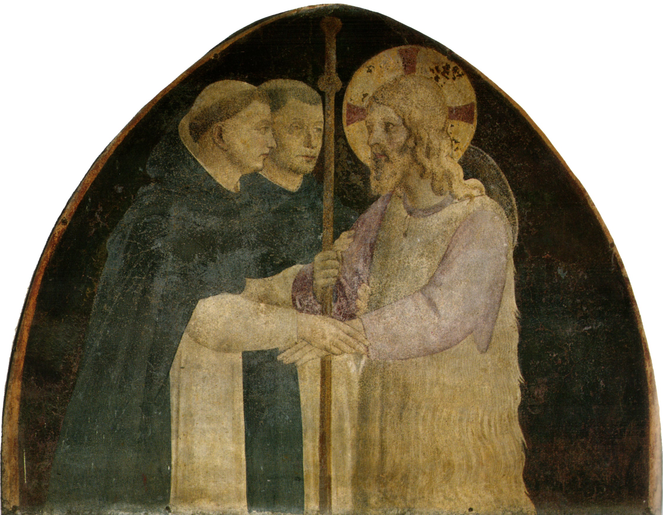 Le Christ pèlerin accueilli par deux dominicains - Fra Angelico