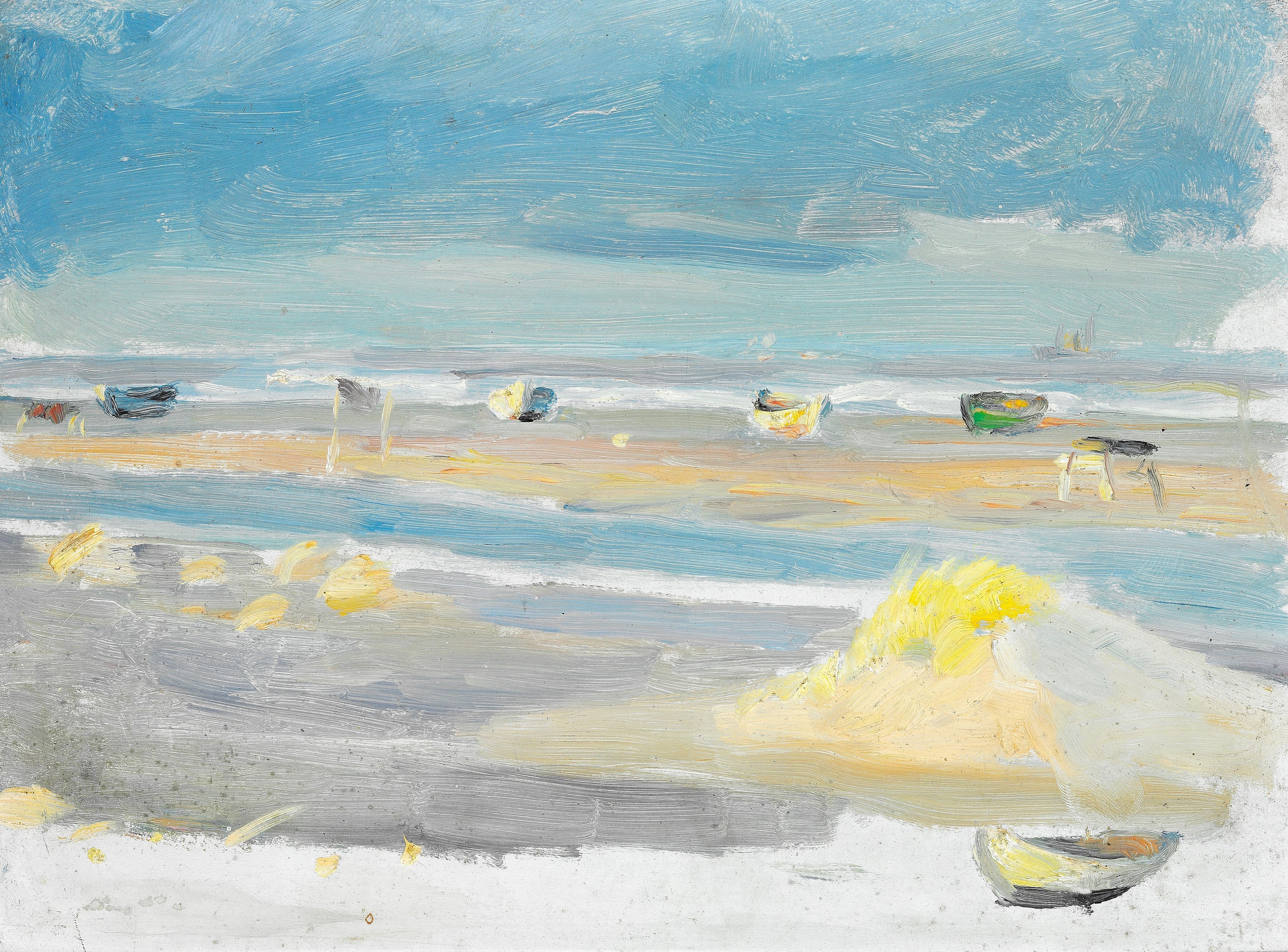 Bateaux sur la plage Skagen. - Anna Ancher - Alpha Reproduction
