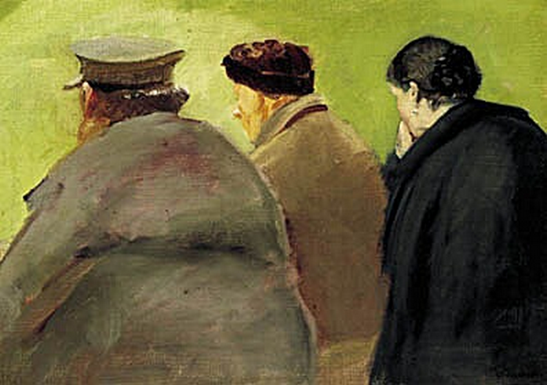 Trois personnes vues de dos. Étude pour un sermon en plein air. - Anna Ancher - Alpha Reproduction