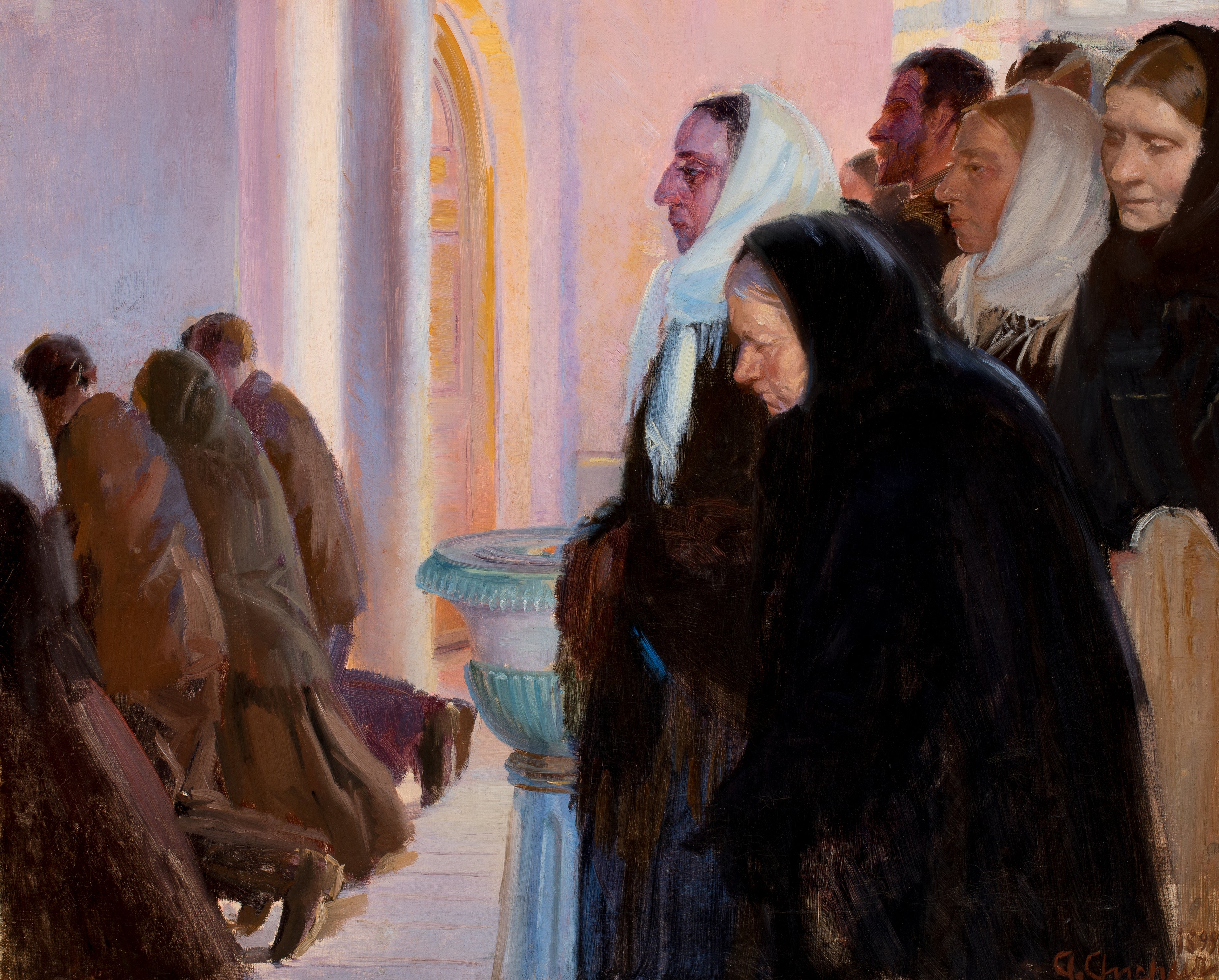 Communion dans l’église de Skagen. - Anna Ancher - Alpha Reproduction