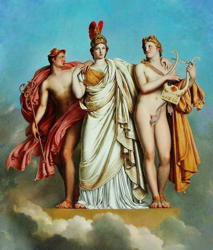Minerve entre Apollon et Mercure - Anne-Louis Girodet - Alpha Reproduction