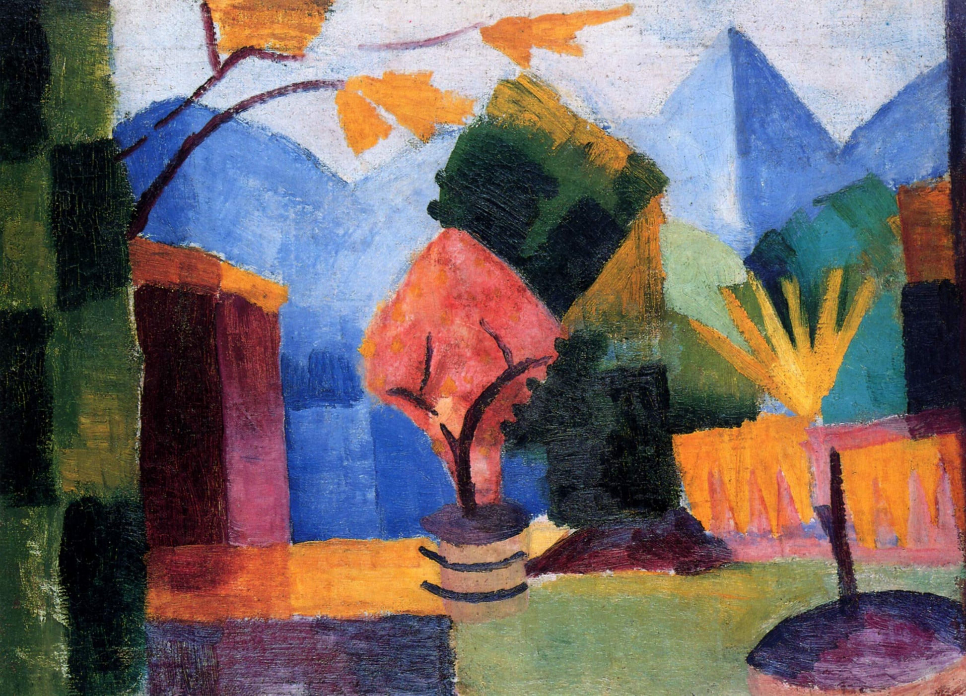 Reproduction du tableau « Garten am Thuner See par August Macke - August Macke » par Alpha Reproduction en peinture à l’huile