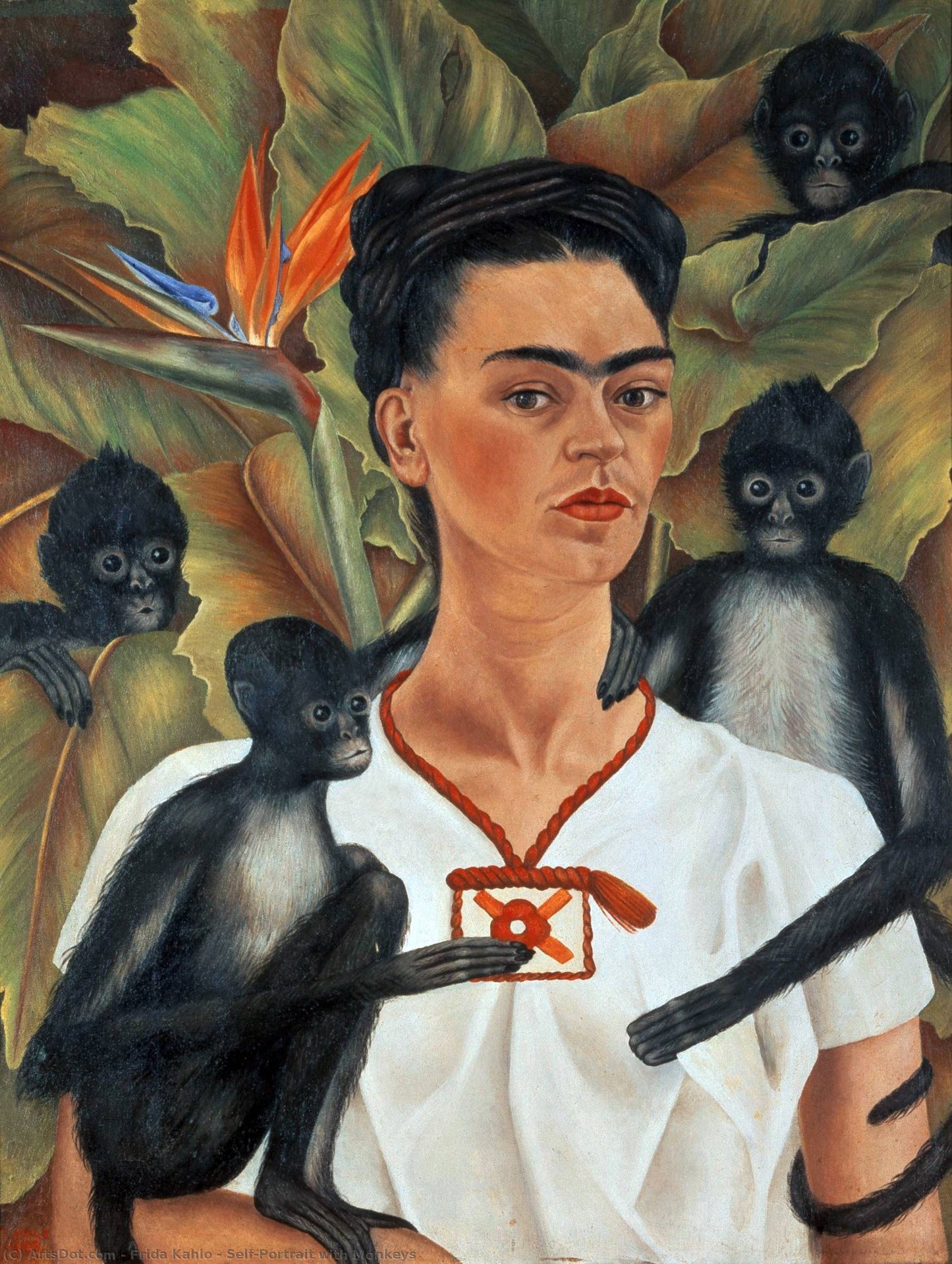 猿と一緒の自画像 – フリーダ・カーロ（1943年）