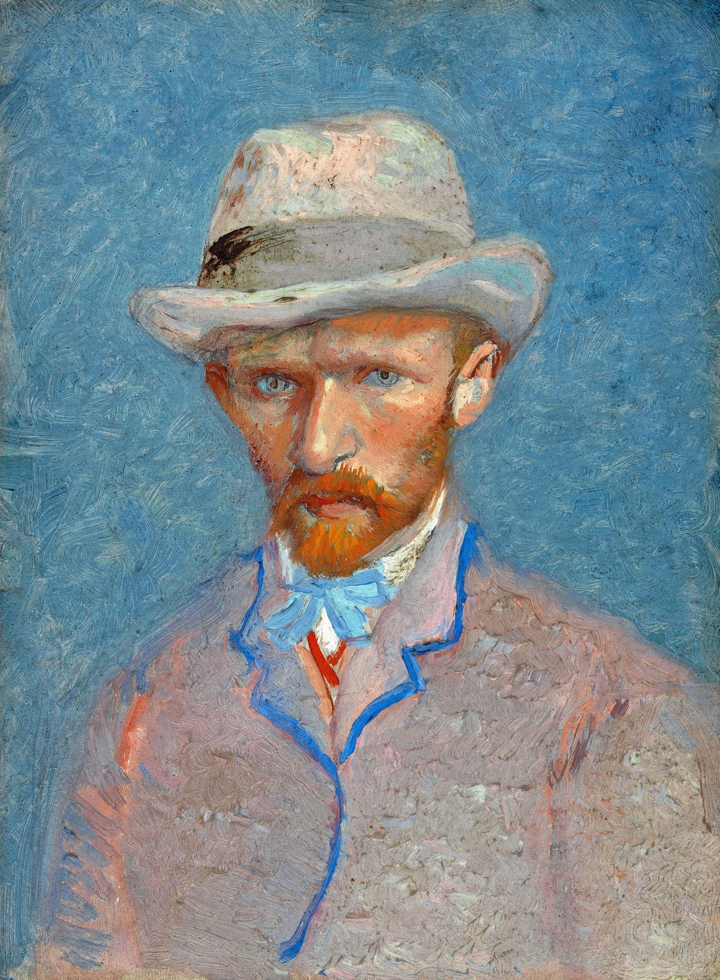 🎩 灰色の麦わら帽子をかぶった自画像 – ヴィンセント・ヴァン・ゴッホ (1887)