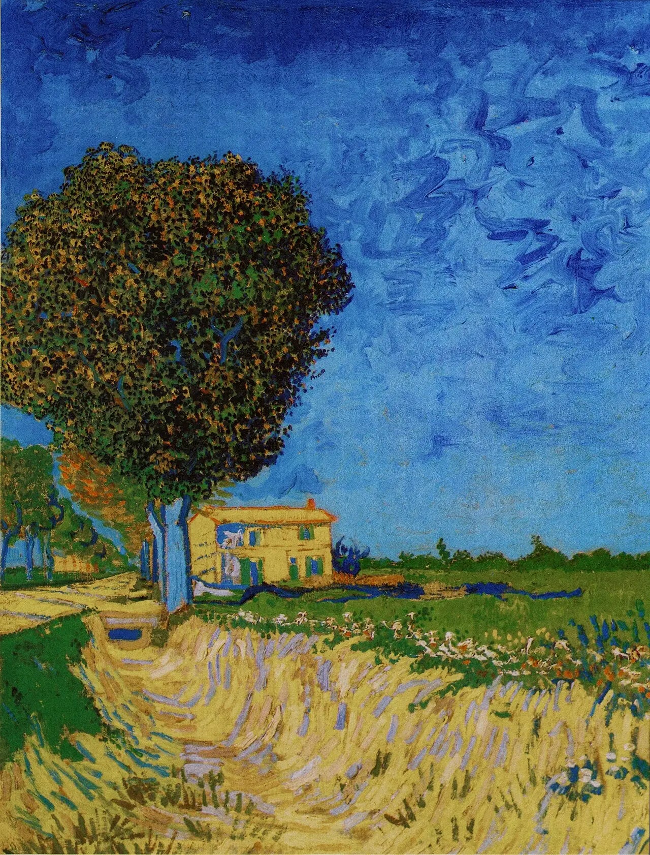 Avenue à Arles avec des maisons - Vincent van Gogh - Alpha Reproduction