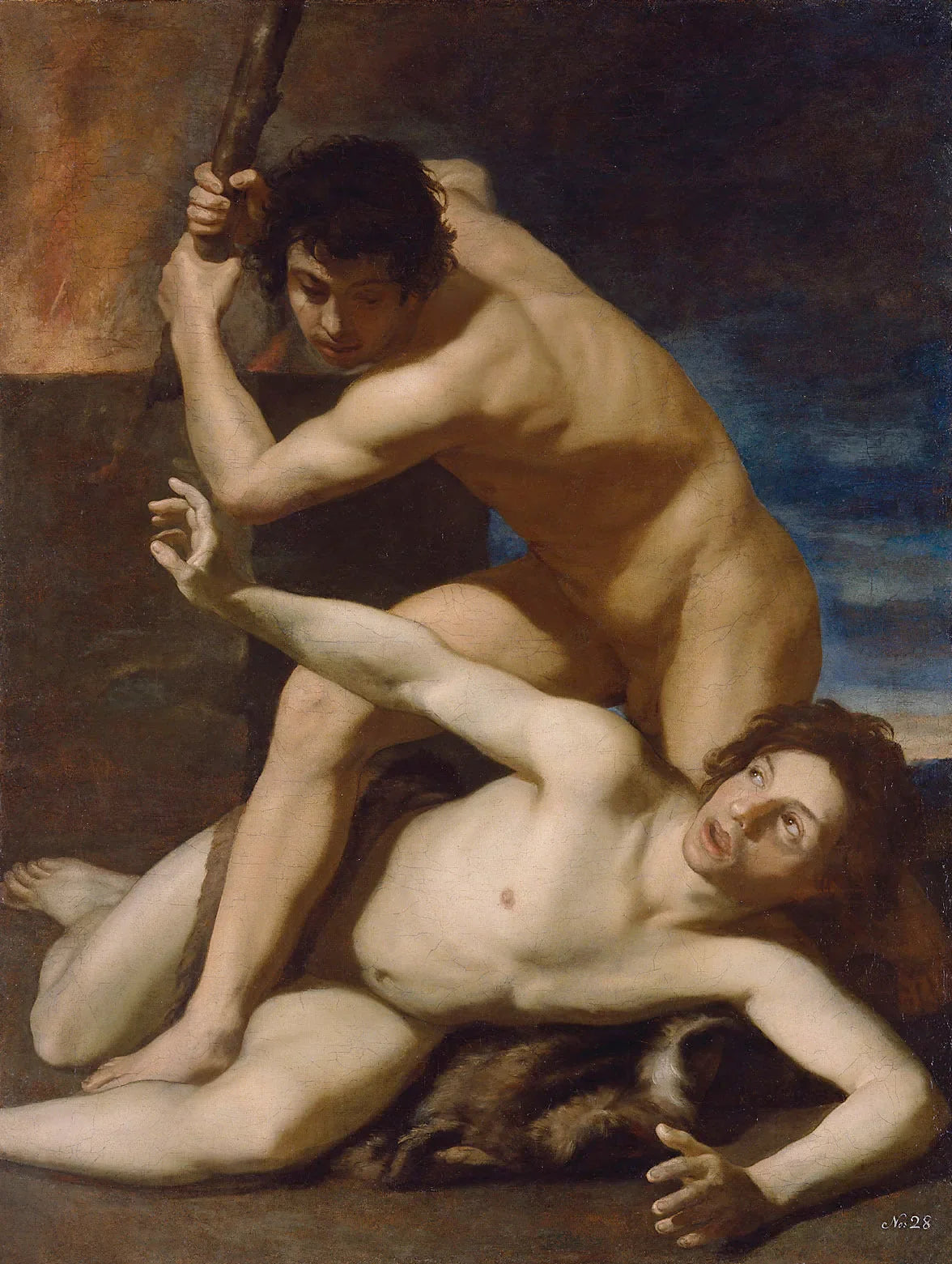 Caïn tue Abel - Bartolomeo Manfredi image 1 copie de tableau peinte à la main