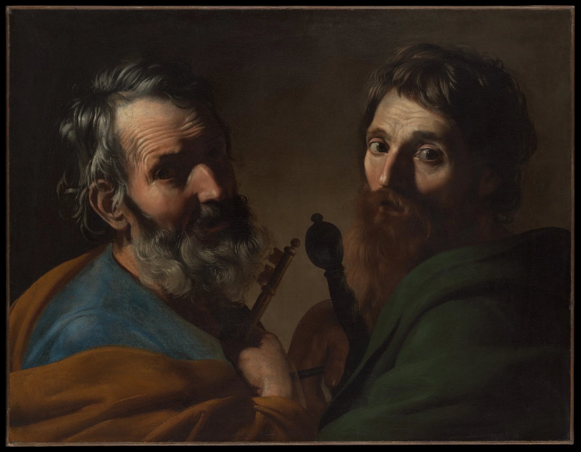 Saints Pierre et Paul - Bartolomeo Manfredi image 1 reproduction artisanale de tableau