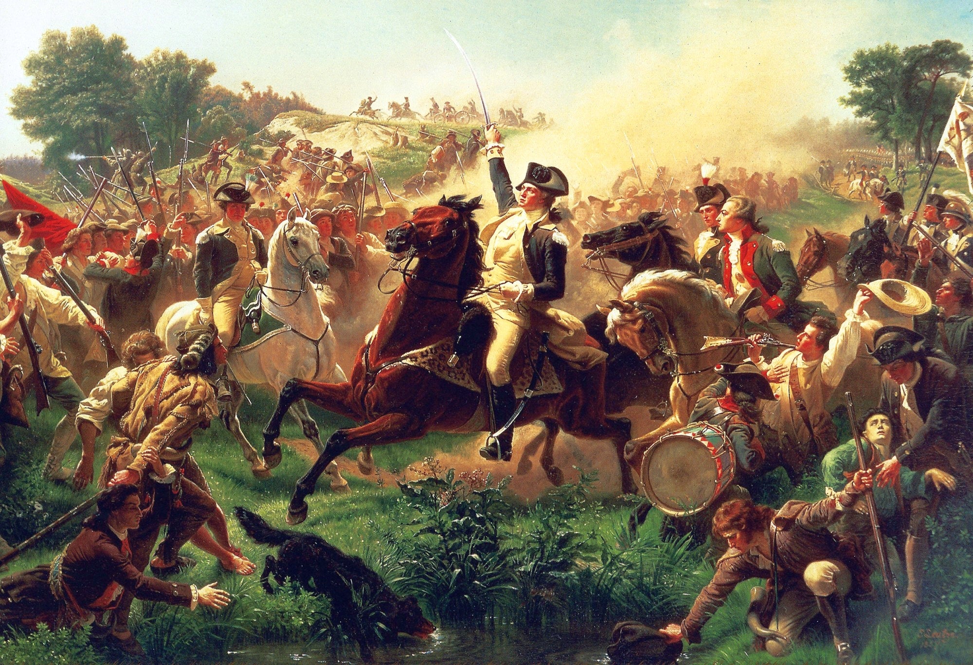 Washington rassemblant les troupes à Monmouth - Emanuel Leutze