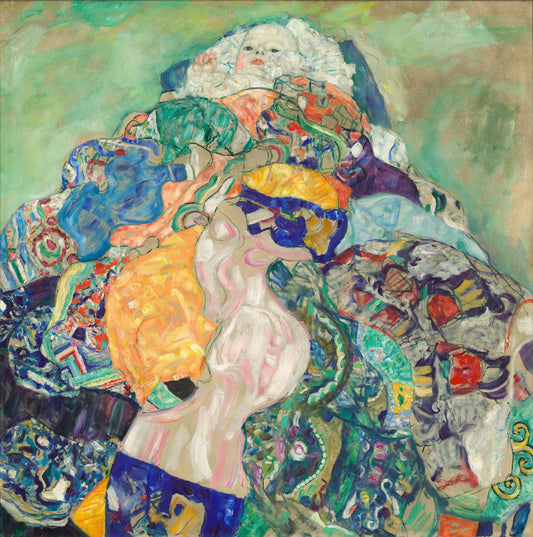 👶🎨 ベビーベッドの赤ちゃん – グスタフ・クリムト (1917–1918)