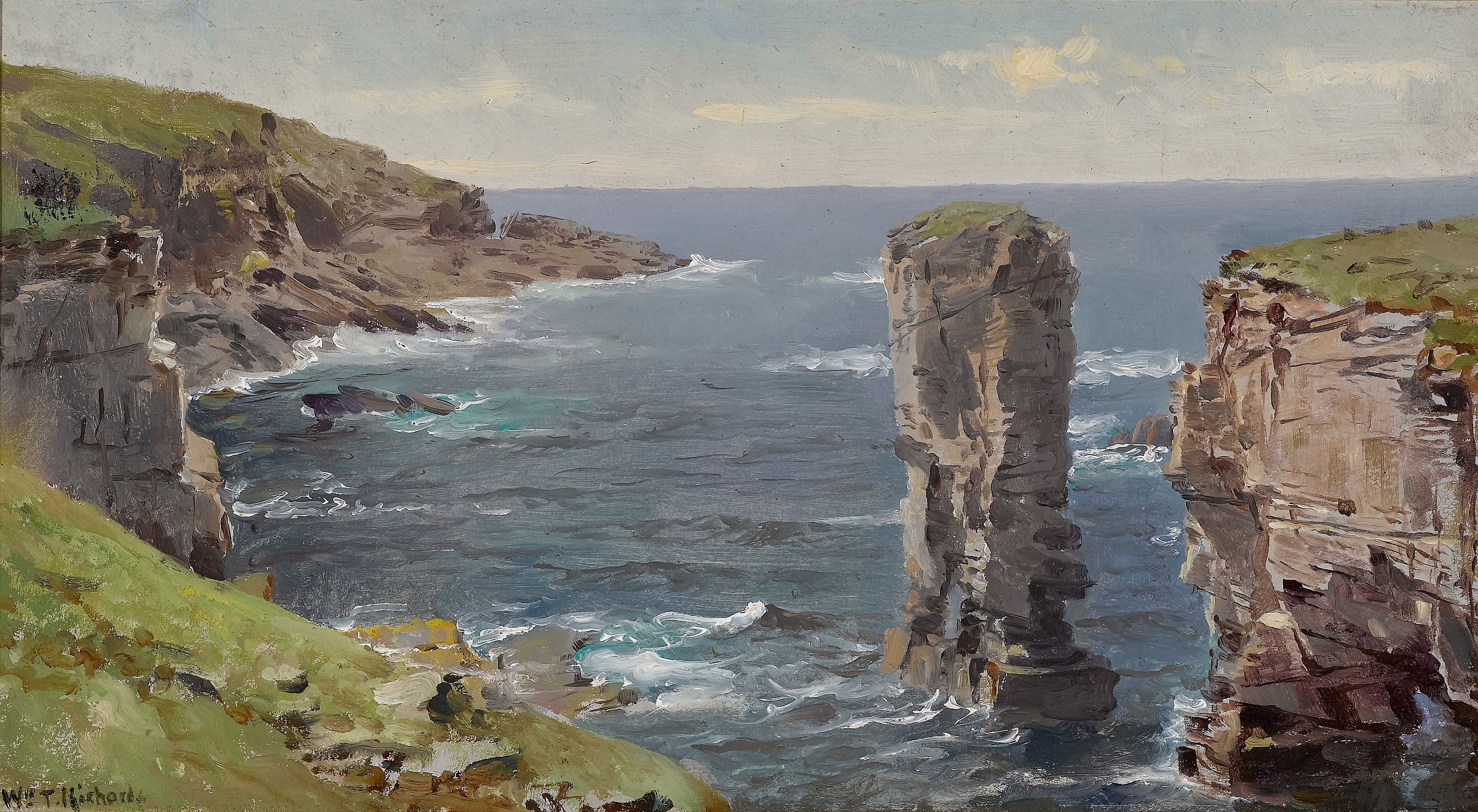 Vue côtière britannique (côte des Cornouailles) - William Trost Richards