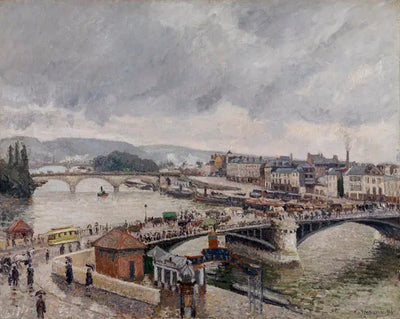 Reproduction du tableau « Rouen. Les ponts Boieldieu et Corneille, effet de pluie - Camille Pissarro » par Alpha Reproduction en peinture à l’huile