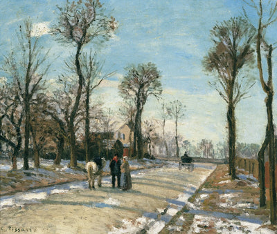 Reproduction du tableau « Route de Versailles, Louveciennes, soleil et neige d'hiver - Camille Pissarro » par Alpha Reproduction en peinture à l’huile