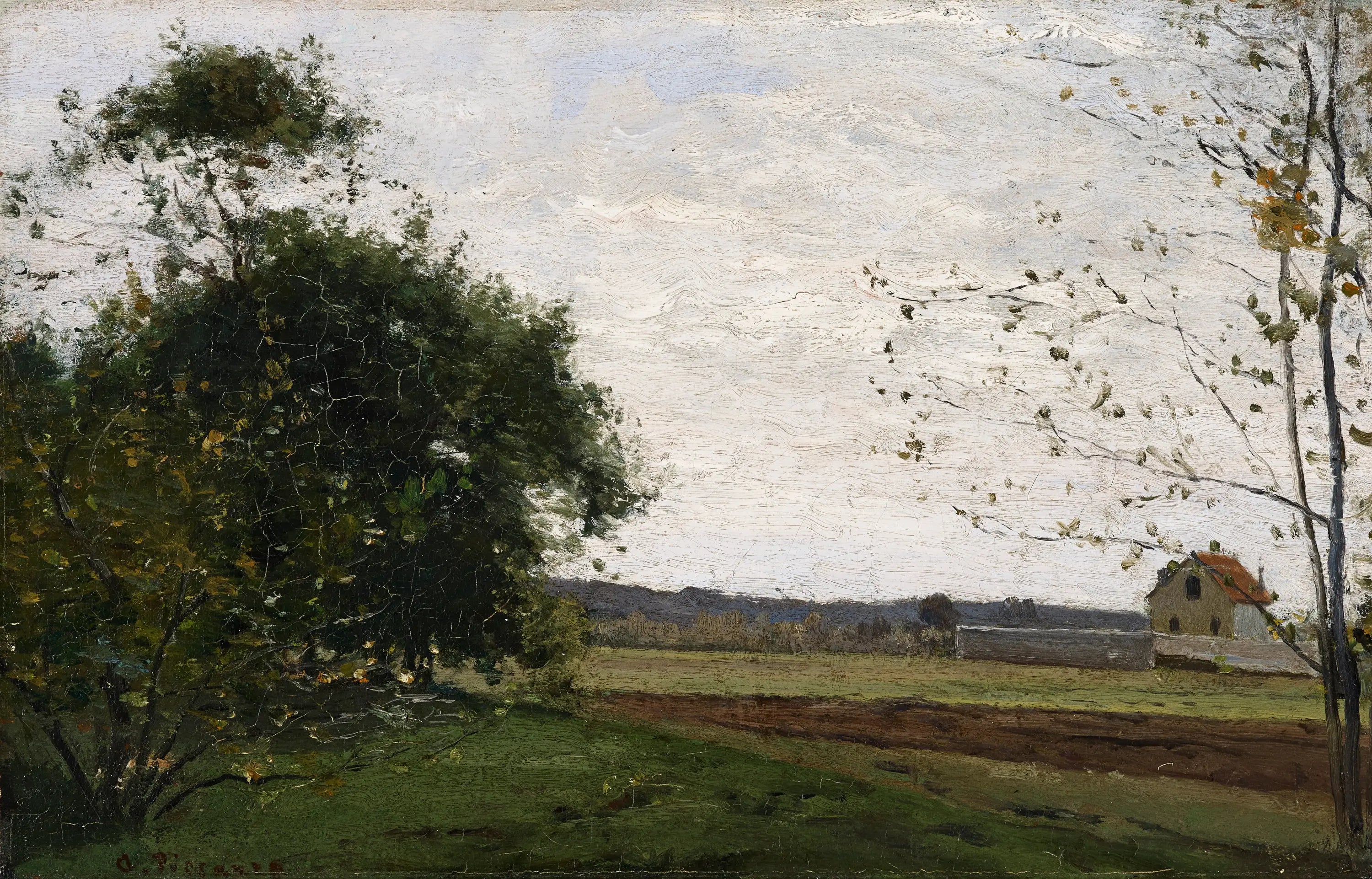 Reproduction du tableau « Paysage - Camille Pissarro » par Alpha Reproduction en peinture à l’huile