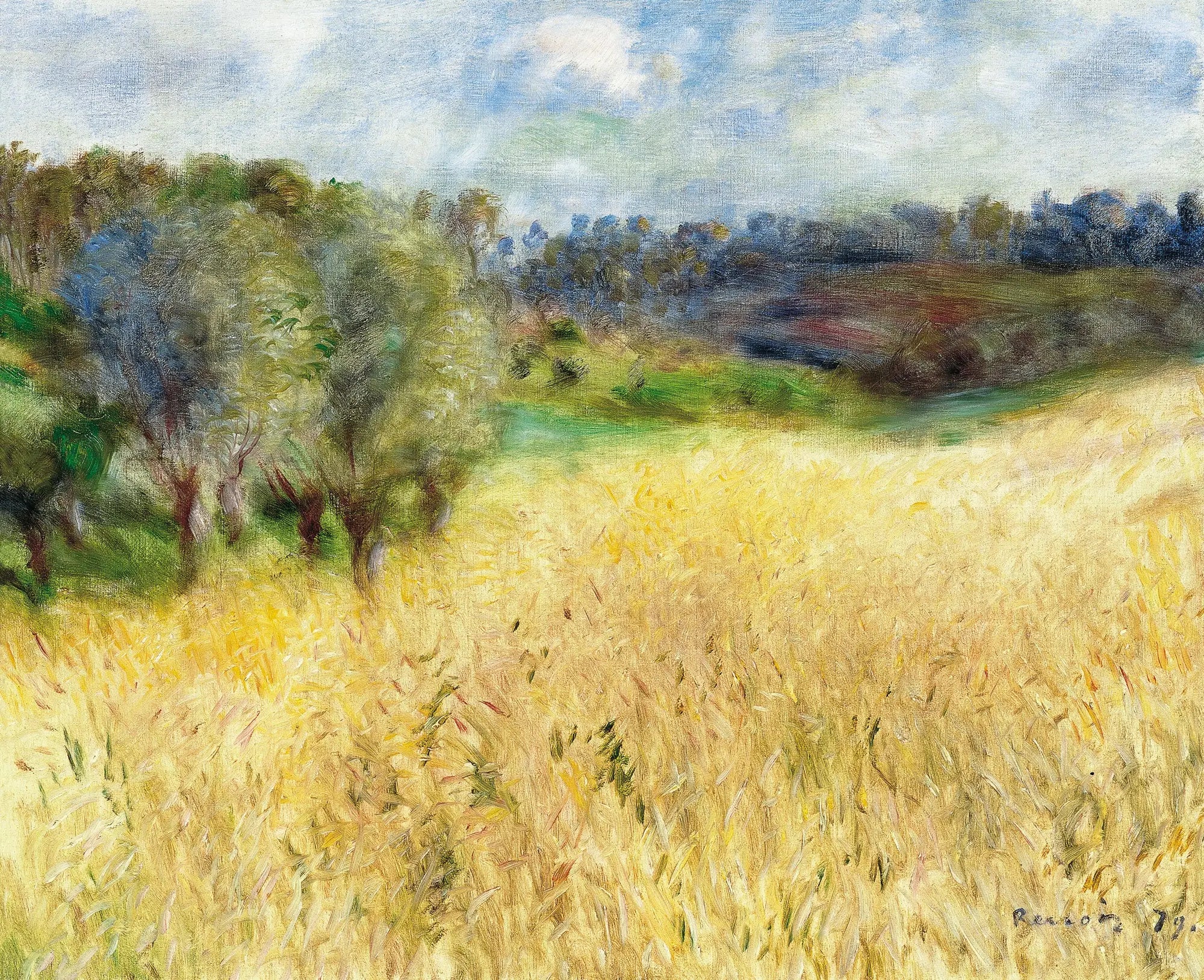 Reproduction du tableau « Champ de blé - Pierre-Auguste Renoir » par Alpha Reproduction en peinture à l’huile
