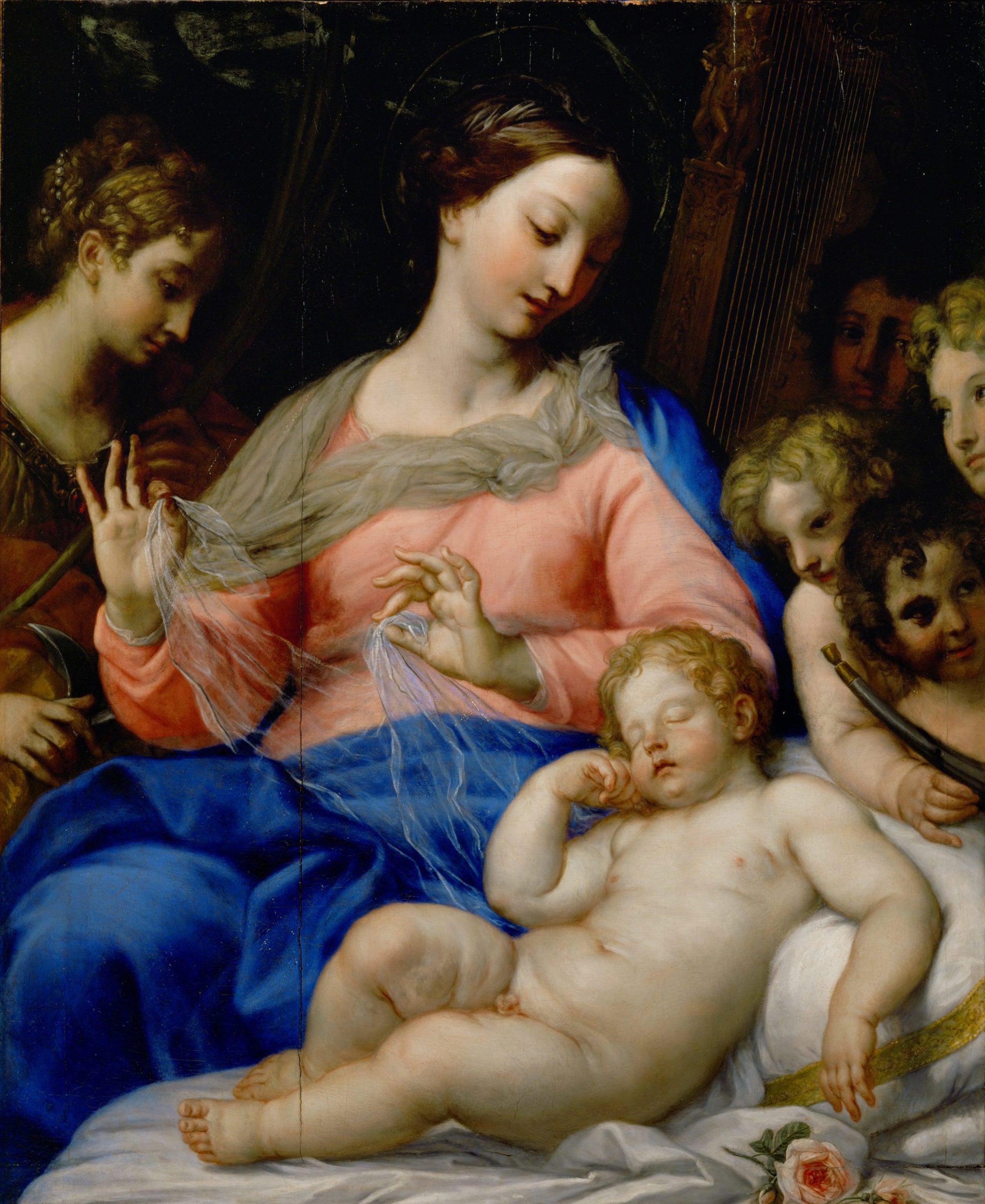 Le Sommeil de l'Enfant Jésus avec des anges musiciens - Carlo Maratta