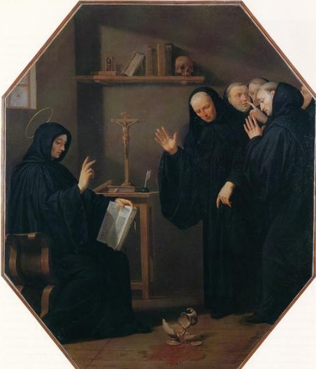 Scène de la vie de saint Benoît. La Coupe de vin empoisonnée - Philippe de Champaigne