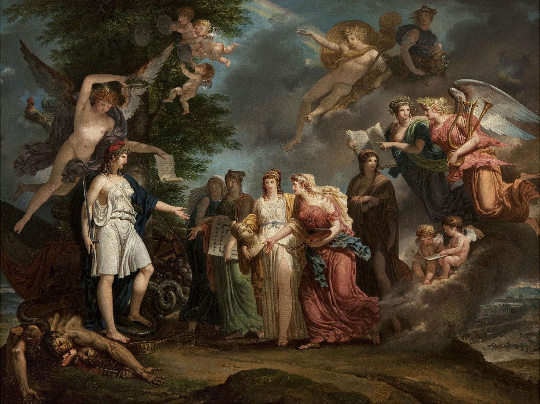 La France triomphante encourageant les Sciences et les Arts au milieu de la guerre - Charles Meynier