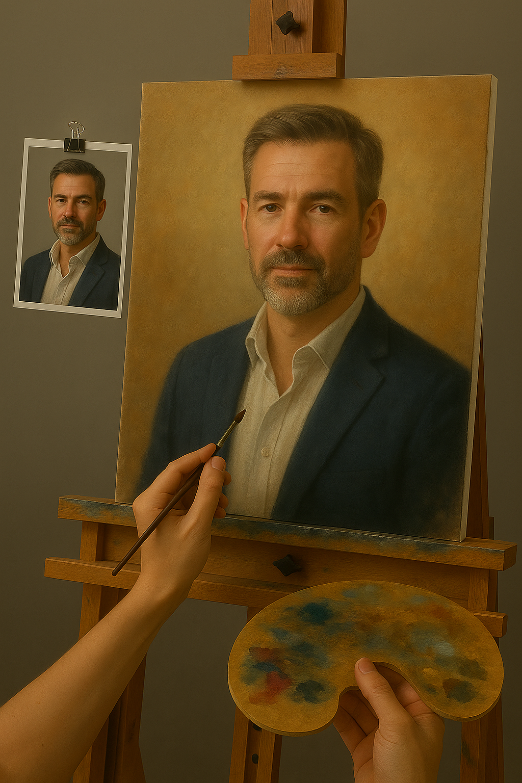 🎨 カスタマイズ可能な1人用ポートレート絵画 – ユニークな油絵