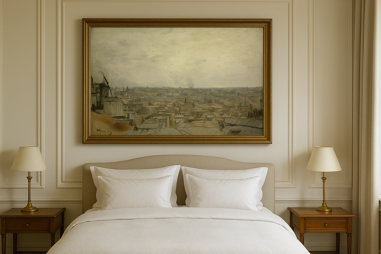 🏙️ モンマルトルからのパリの眺め – ヴィンセント・ヴァン・ゴッホ（1886年）