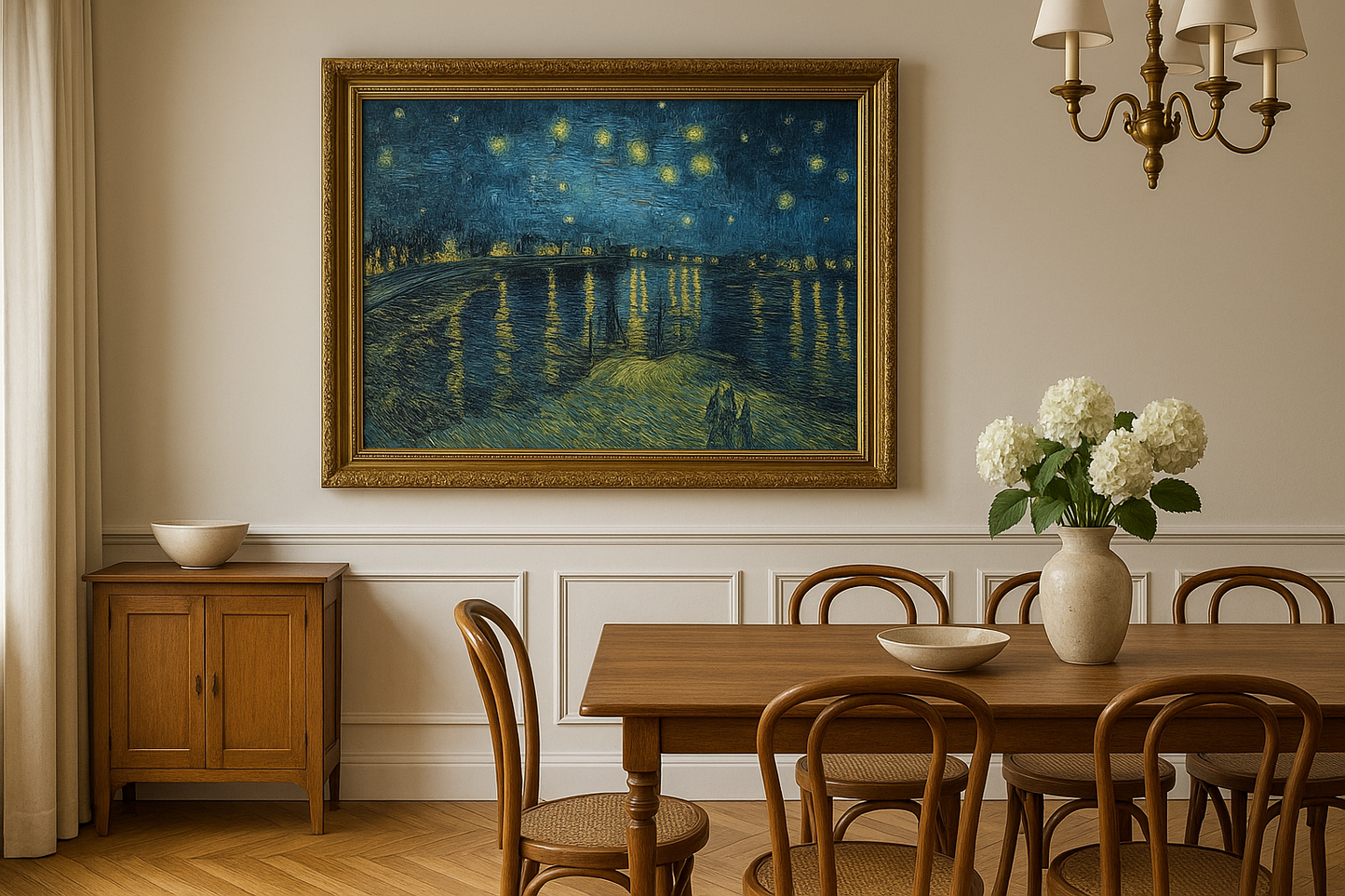 🖼️ ローヌ川の星月夜 – ヴィンセント・ヴァン・ゴッホ (1888)