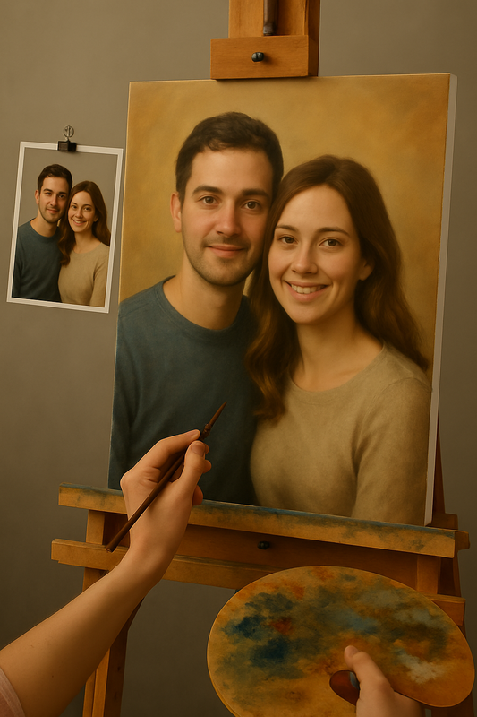 💑 カスタマイズ可能なカップルの絵画 – ユニークで感情豊かな油絵