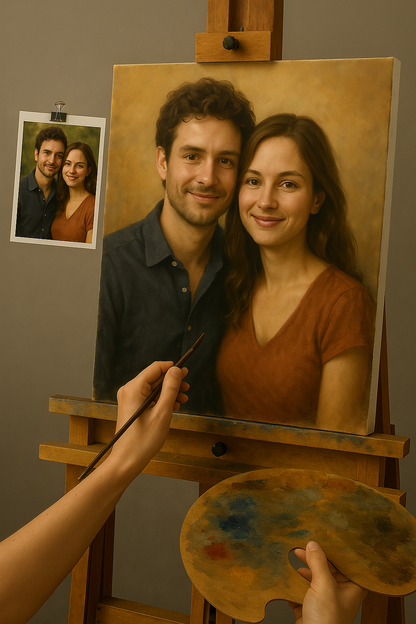 💑 カップルのためのカスタム絵画 – ユニークで感情豊かな油絵
