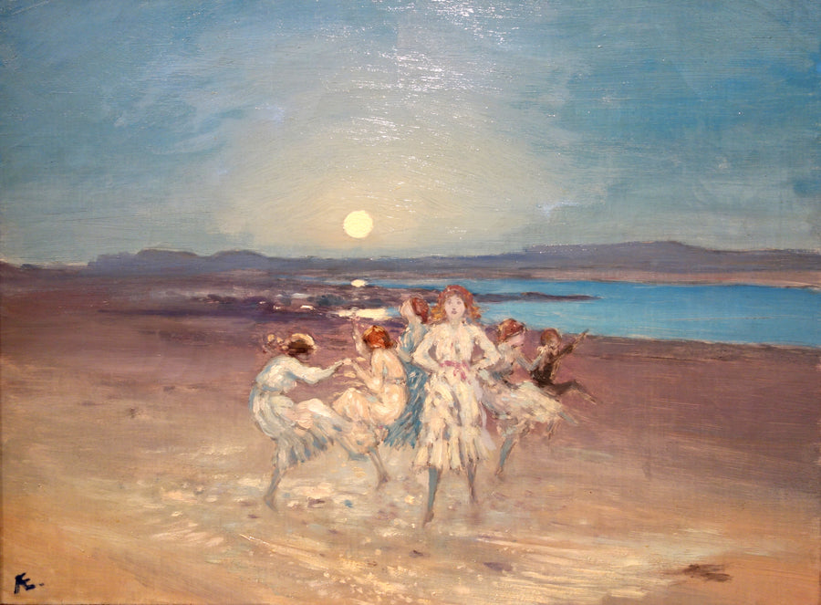 Enfants dansant sur la plage de George William Russell